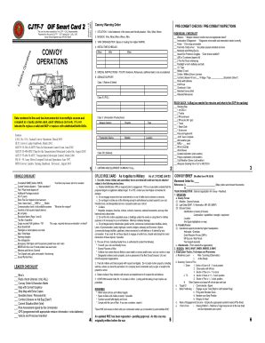 army smart card printout|army convoy brief smart card.